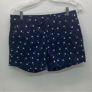 Banana Republic Factory Womens Shorts Blue W/White Anchors Size 0 Pockets Resort